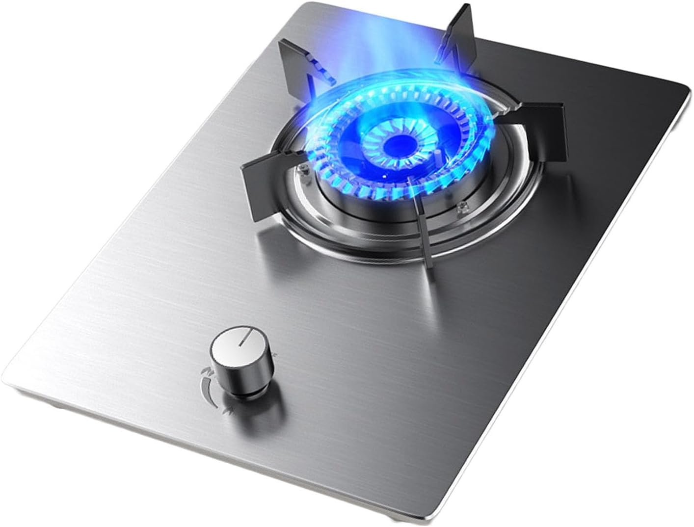 Propane Gas Stove,Desktop Propane Gas Stove,Tempered Glass Single Burner Propane Stove,Max 14330.4BTU Suitable for Apartments, Kitchens and More (Color : Silver, Size : LPG)