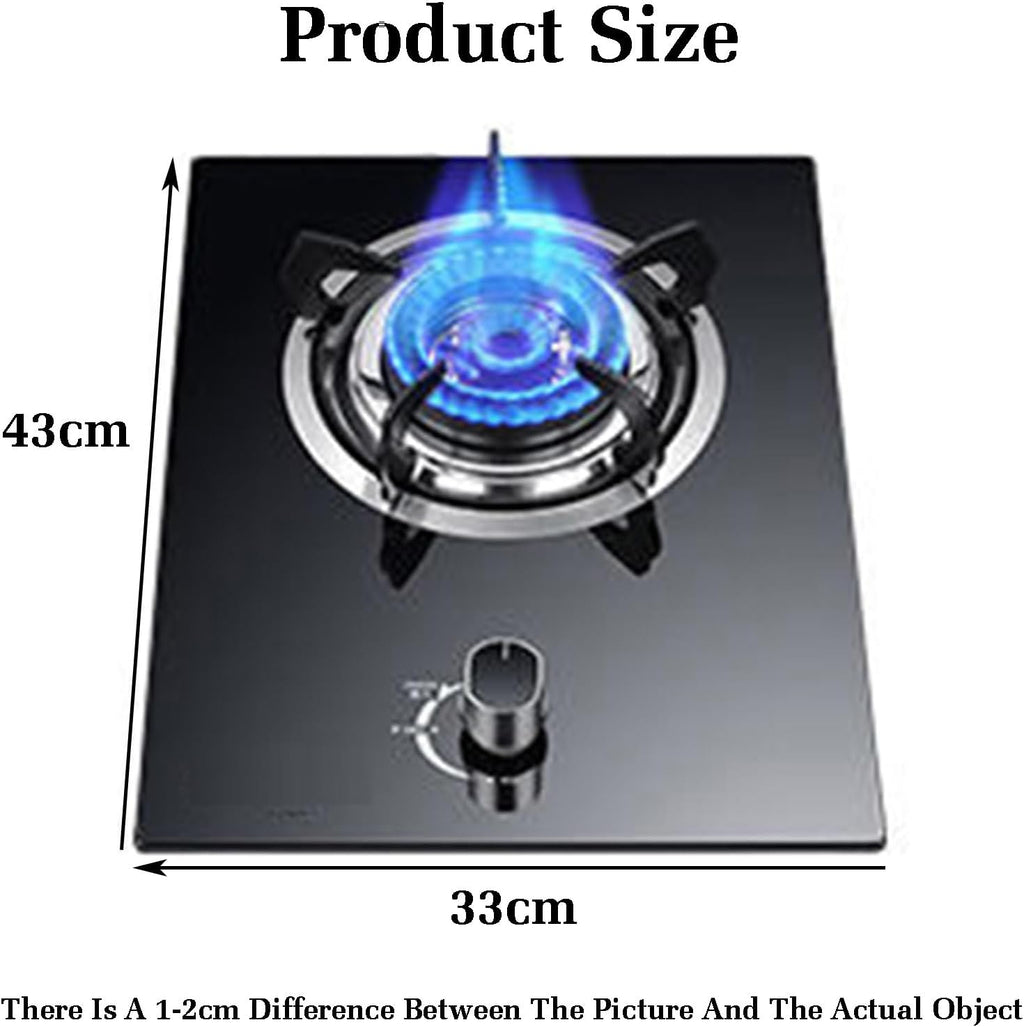 Gas Cooker 1 Burner,4.2KW Gas Stove,Gas/LP Gas Conversion Stove,Tempered Glass Cast Iron Pot Rack,with Flameout Protection,for Home Kitchen(LPG)