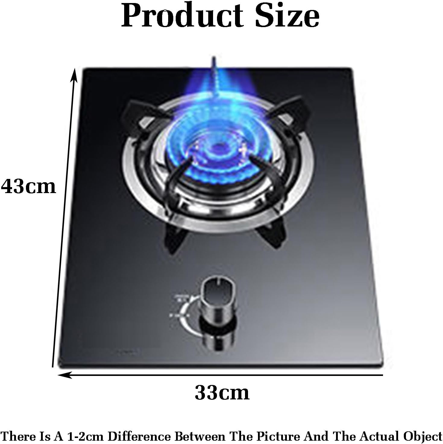 Gas Cooker 1 Burner,4.2KW Gas Stove,Gas/LP Gas Conversion Stove,Tempered Glass Cast Iron Pot Rack,with Flameout Protection,for Home Kitchen(LPG)
