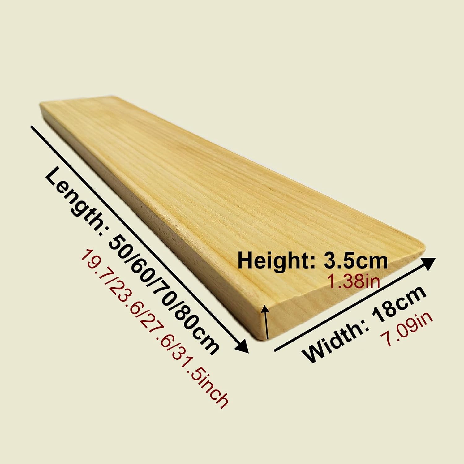 Ramp for Wheelchair for Home Steps Indoor Wooden Threshold Ramp for Front Door Portable Entry Steps Slope Ramp for Doorways Yard for Floor-Sweeping Robot (Size : 80x18x3.5cm)