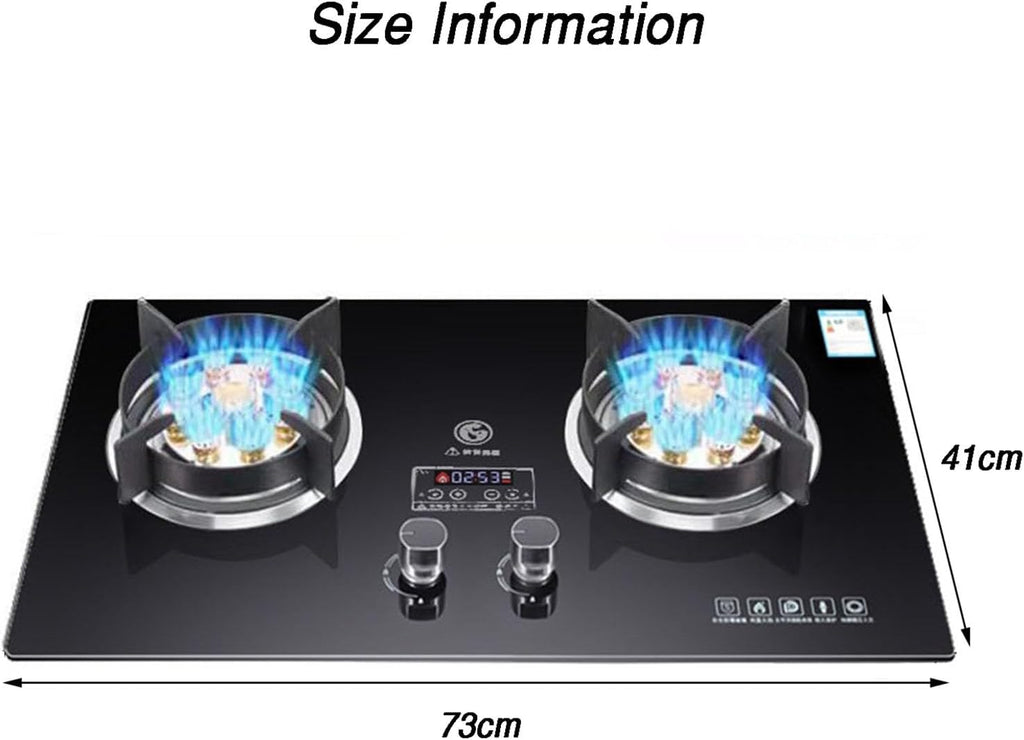 Propane Stove,2 Burners Portable Propane Stove,tempered Glass Gas Cooktop,Maximum 15354BTU for Food Trucks and Family Restaurants(black) (Color : LPG, Size : Style 2)