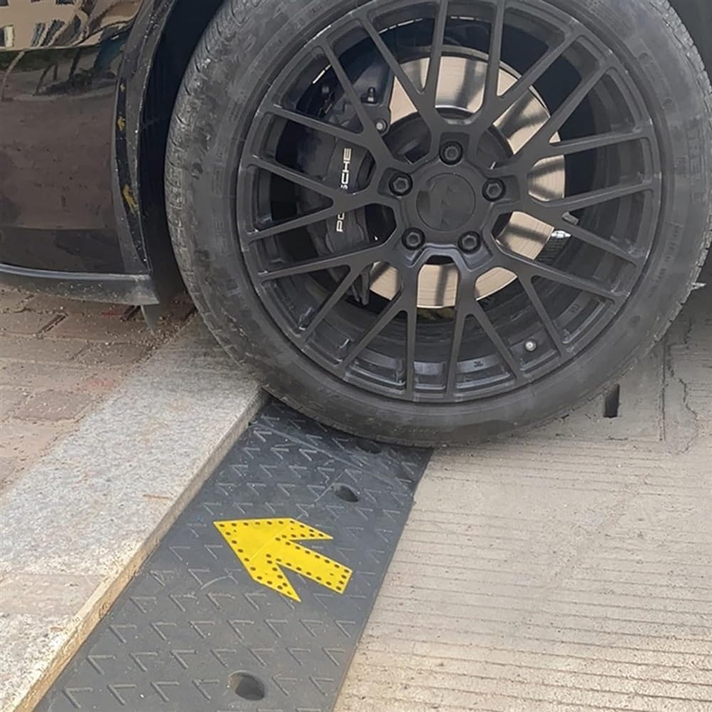 JIUYUEYA Car Driveway Rubber Curb Ramps, Recycled Rubber Power Threshold Ramp, for Sidewalk, Usable As Wheelchair Ramp,Threshold Ramp, Ramp Ramps (Size : 100 * 25 * 8cm(39.3 * 9.8 * 3in))