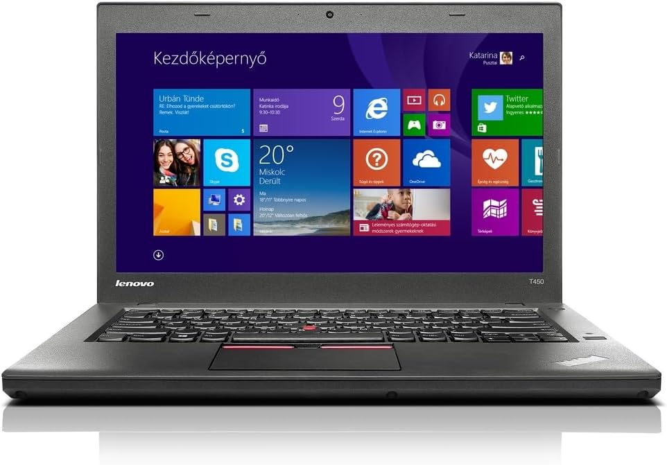 Lenovo ThinkPad T450 14in HD Business Laptop Computer, Intel Dual-Core i5-5300U Up to 2.9GHz, 8GB RAM, 256GB SSD, HDMI, 802.11ac WiFi, Bluetooth, Windows 10 Professional (Renewed)