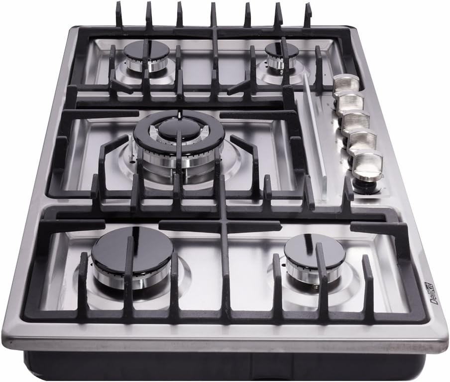 34 Inch Dual Fuel Sealed 5 Burners Stainless Steel Gas Cooktop Drop-In Hob DK258-A01 Cooker