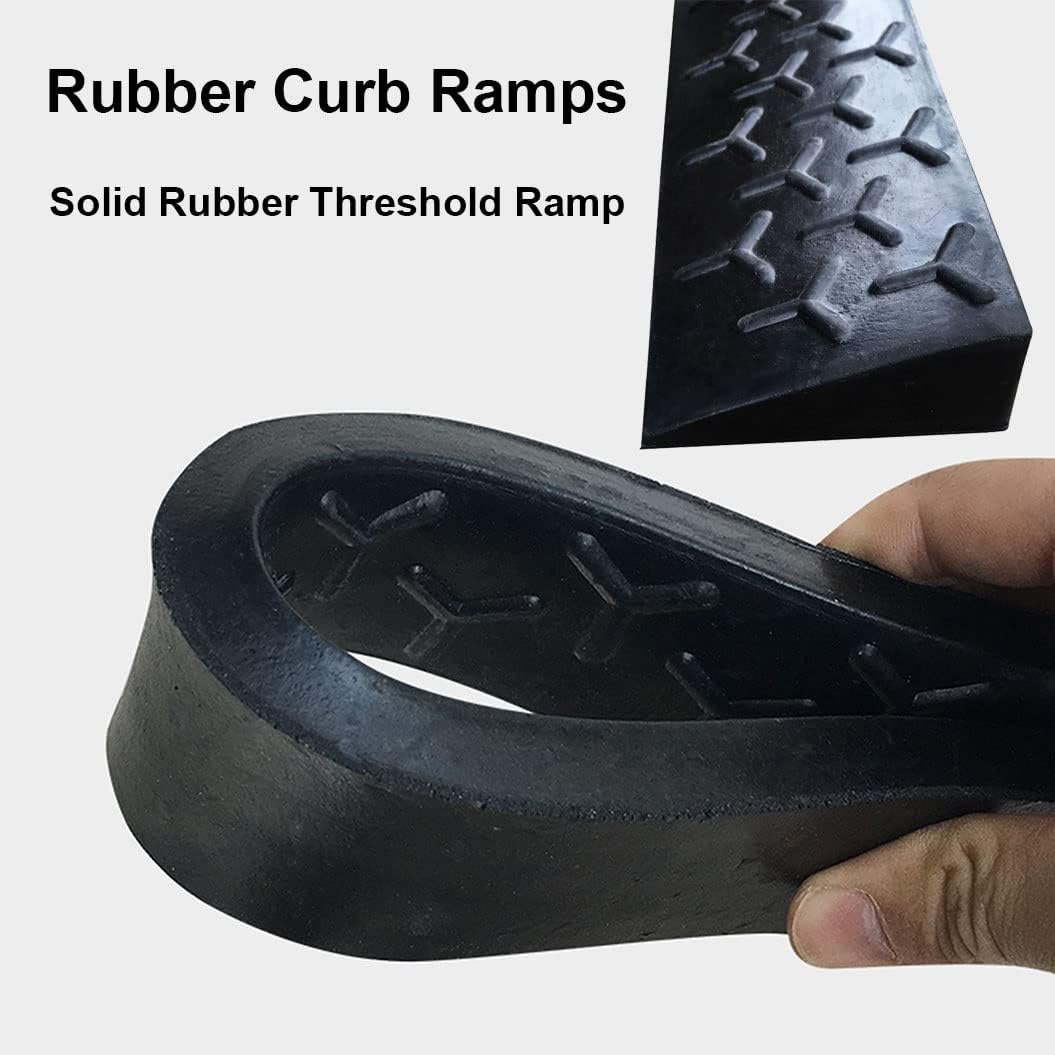 Rubber Kerb Ramp, Heavy Duty Curb Ramp Portable Threshold Ramps, 1/1.5/2/2.5/3/3.5/4/4.5/5/6/7/8/9/10Cm Height, Resistant and Convenient, for Wheelchairs/Door Acess/Bathrooms/Steps/Curb(100*5*1.5Cm)