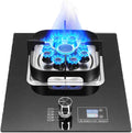 Gas Stove,Single Burner,5.2KW Camping Gas Cooker,Gas/LP Gas Conversion Stove,Tempered Glass Cast Iron Pot Rack,with Flameout Protection and Timer,for Home Kitchen(LPG)