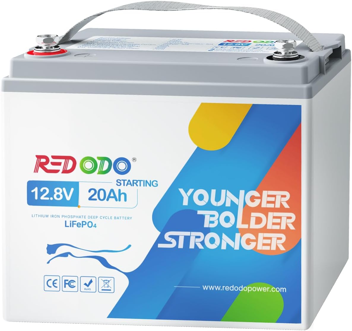 Redodo 12V 20Ah Lithium LiFePO4 Battery, 800CCA Cranking Battery, Group U1 Marine Battery Built in BMS, 40C Discharge Lithium Battery for Outboard Motor, Lawn Mower