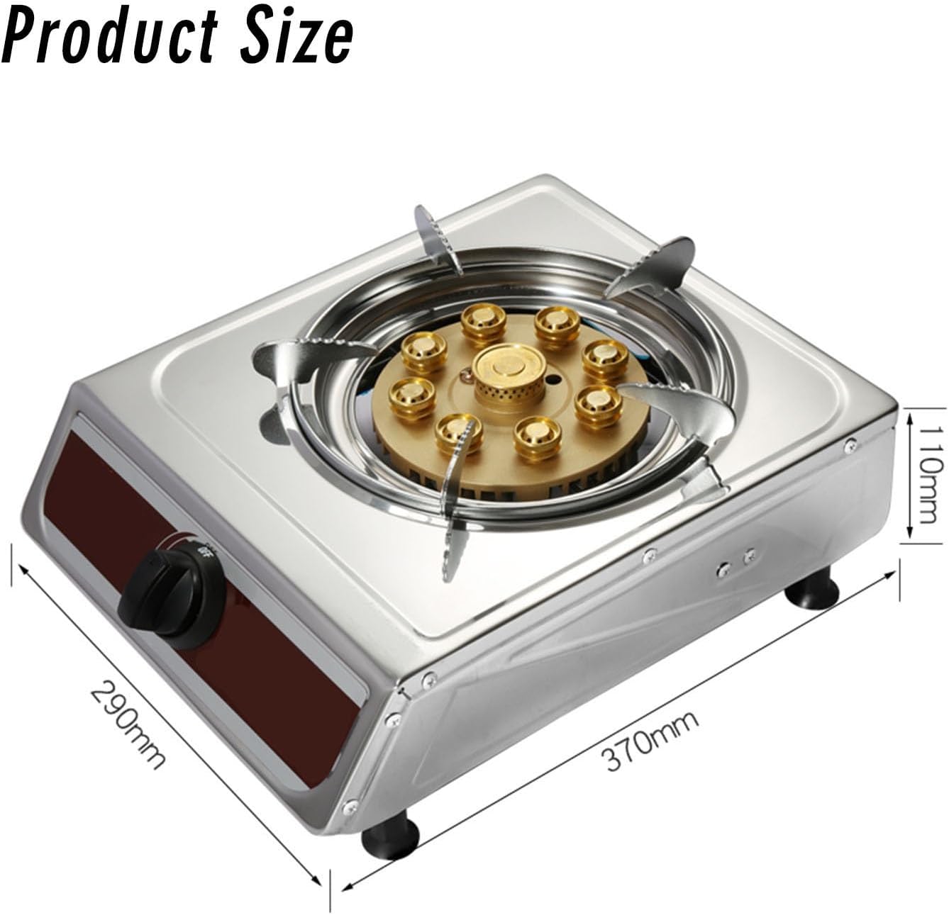 Gas Stove,7kw Desktop Stainless Steel Single Burner,Thermocouple Protection,Easy to Clean,Suitable for Home Use (Size : NG), 18648