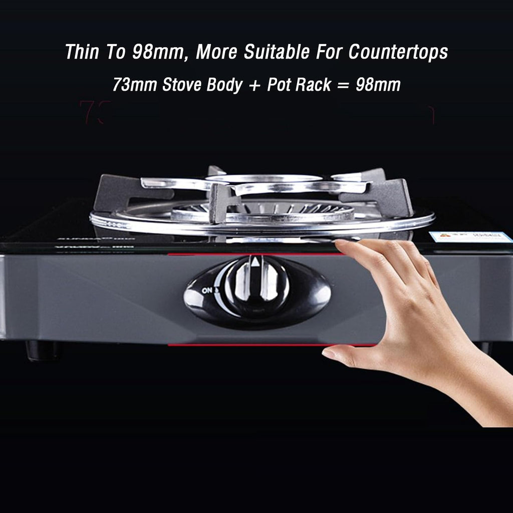 Portable Gas Stove,Cassette Stove,Max 13648BTU Single Burner Cassette Stove Piezo-Ceramic Ignition for Camping Cooking Car Travel Home and Apartment (Color : NG)
