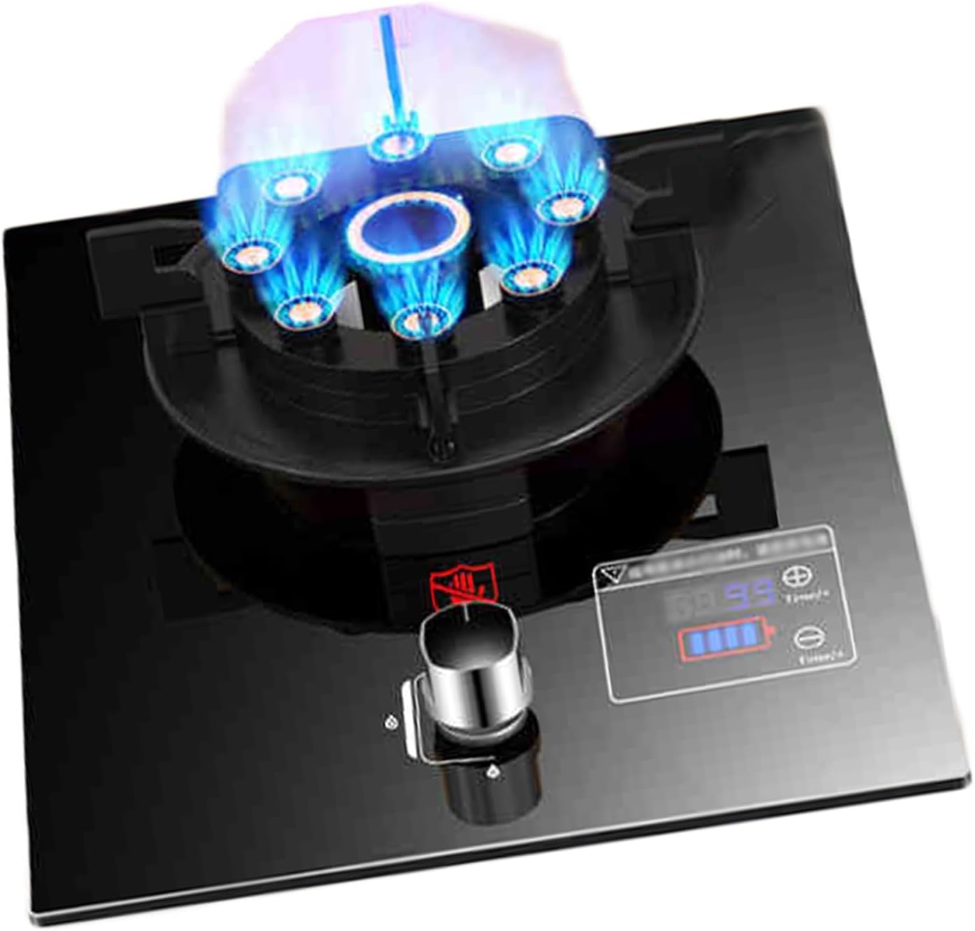 Gas Cooker,Nine-Cavity 5.2kW Single-Burner gas Stove,Desktop Embedded,for Family Restaurants Food Stalls(NG)