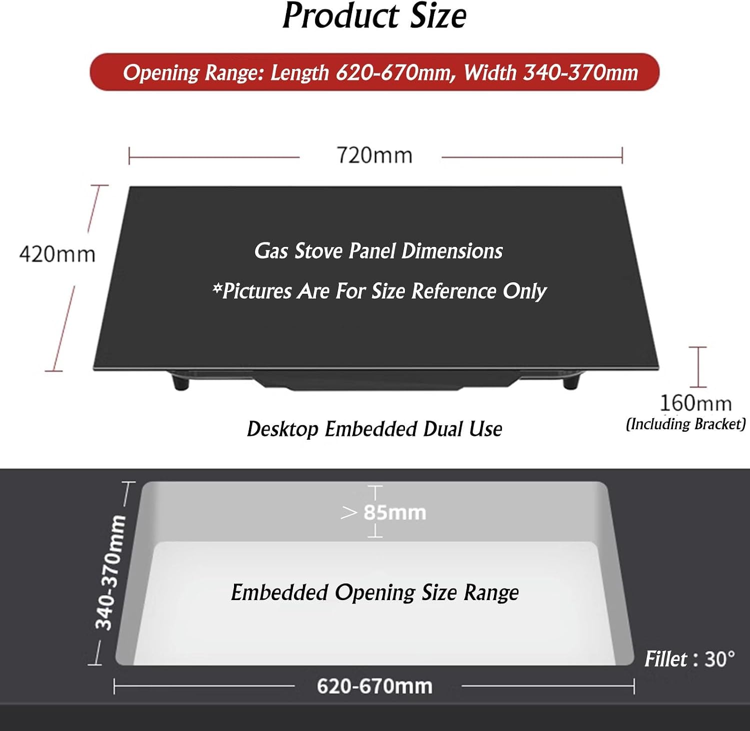 Propane Stove,tempered Glass Gas Cooktop,2 Burners Portable Propane Stove,Maximum 17742.4BTU Great for Family Restaurants and Food Trucks (Color : LPG)