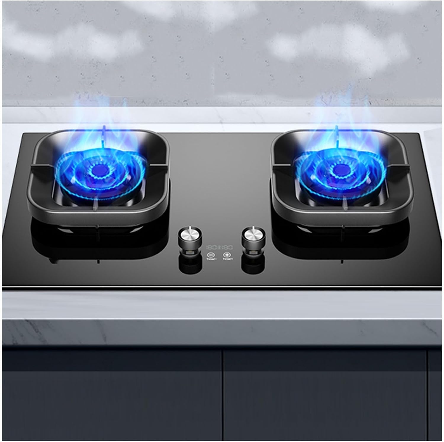 Propane Stove,2 Burners Portable Propane Stove,tempered Glass Gas Cooktop,Maximum 17742.4BTU Suitable for Home Kitchens and Dining Rooms (Color : NG)