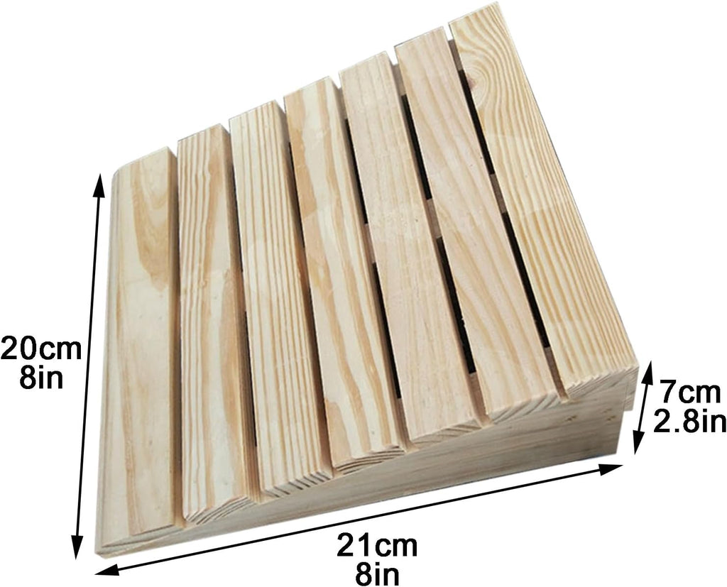Wheelchair Ramp Wooden Step Stairs Transition Ramp Portable Mobile Nonslip Threshold Ramp for Home Porch Steps Curbs(20 * 21 * 7cm/8 * 8 * 2.8in)