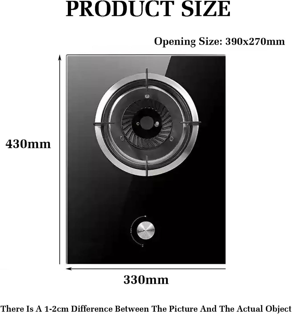 Gas Stove with 1 Burner,5.2KW Gas Cooktop,Kitchen Counter Top Stove,with Flameout Protection,for Natural Gas/liquefied Petroleum Gas(LPG)