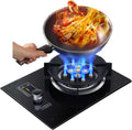 Gas Stove 1 Burner,5.2KW Kitchen Counter Top Stove,LPG/NG Cooker Burners Units,Independent Timer Both Sides,with Flameout Protection(NG)