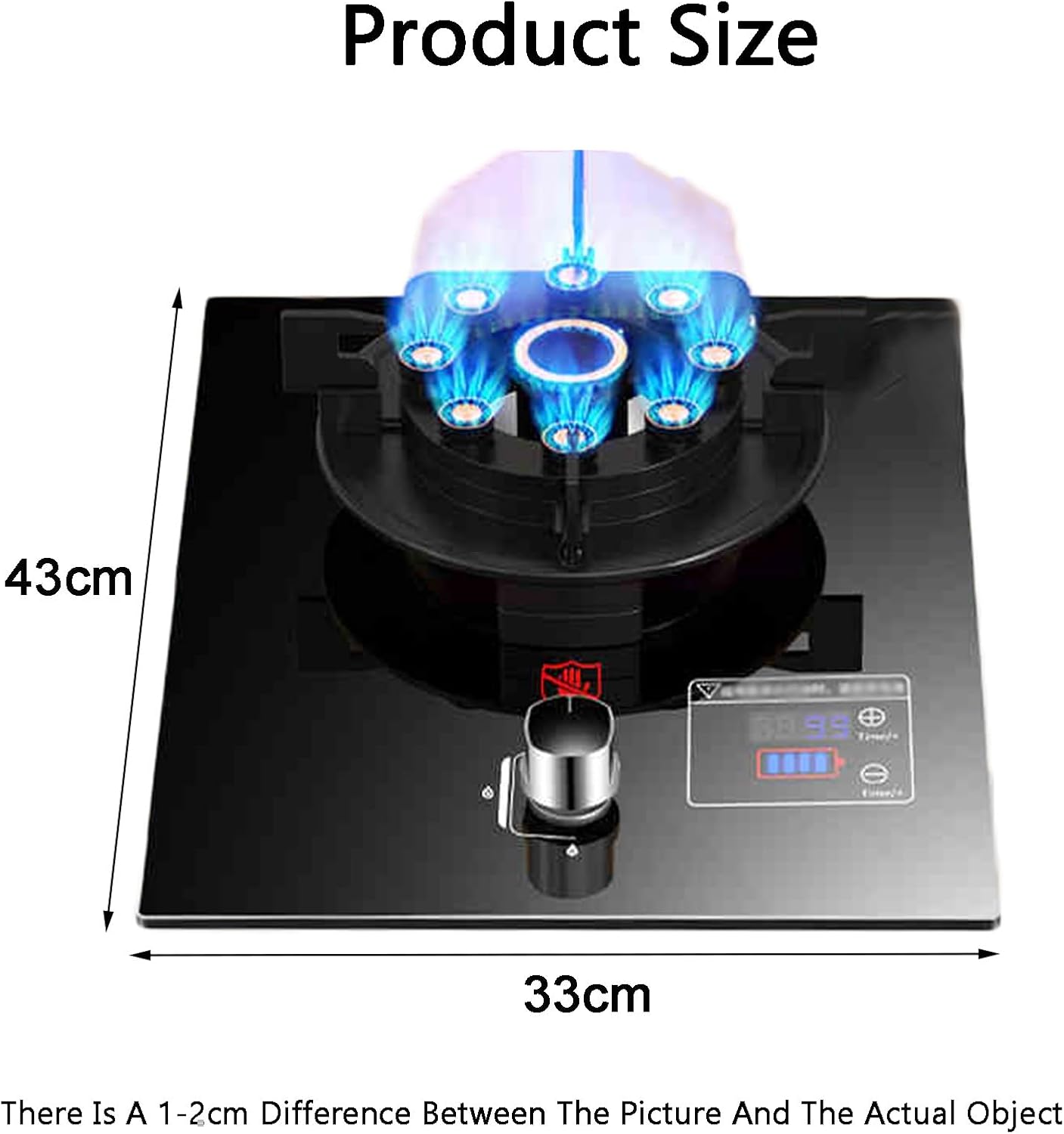 Gas Cooker,Nine-Cavity 5.2kW Single-Burner gas Stove,Desktop Embedded,for Family Restaurants Food Stalls(NG)