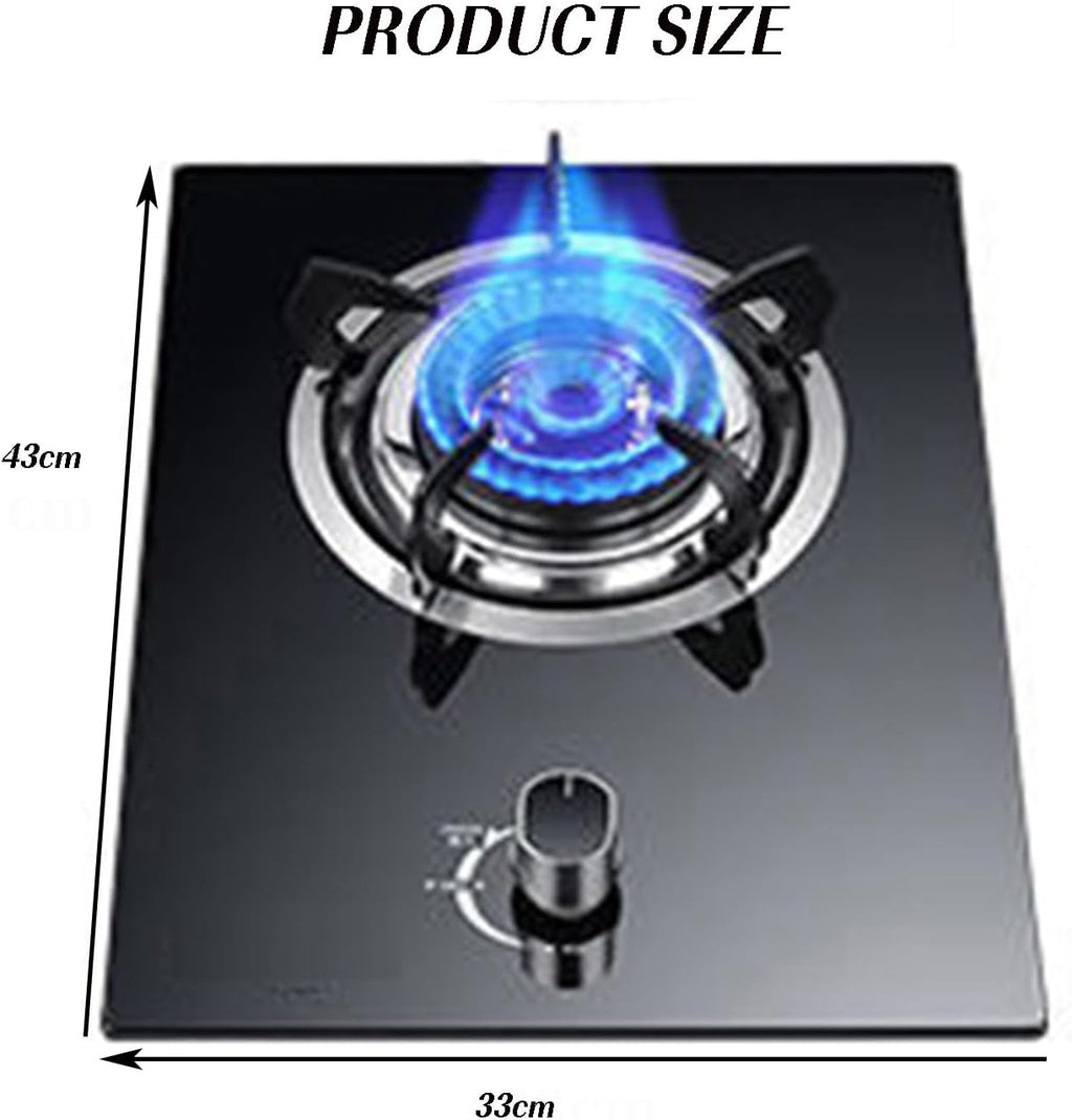 Single Burner Gas Stove,Glass Nine Gun Copper Cover Embedded Single Liquefied Gas,Propane Burner Head,for Tailgating, Seafood Boil,Home Brewing