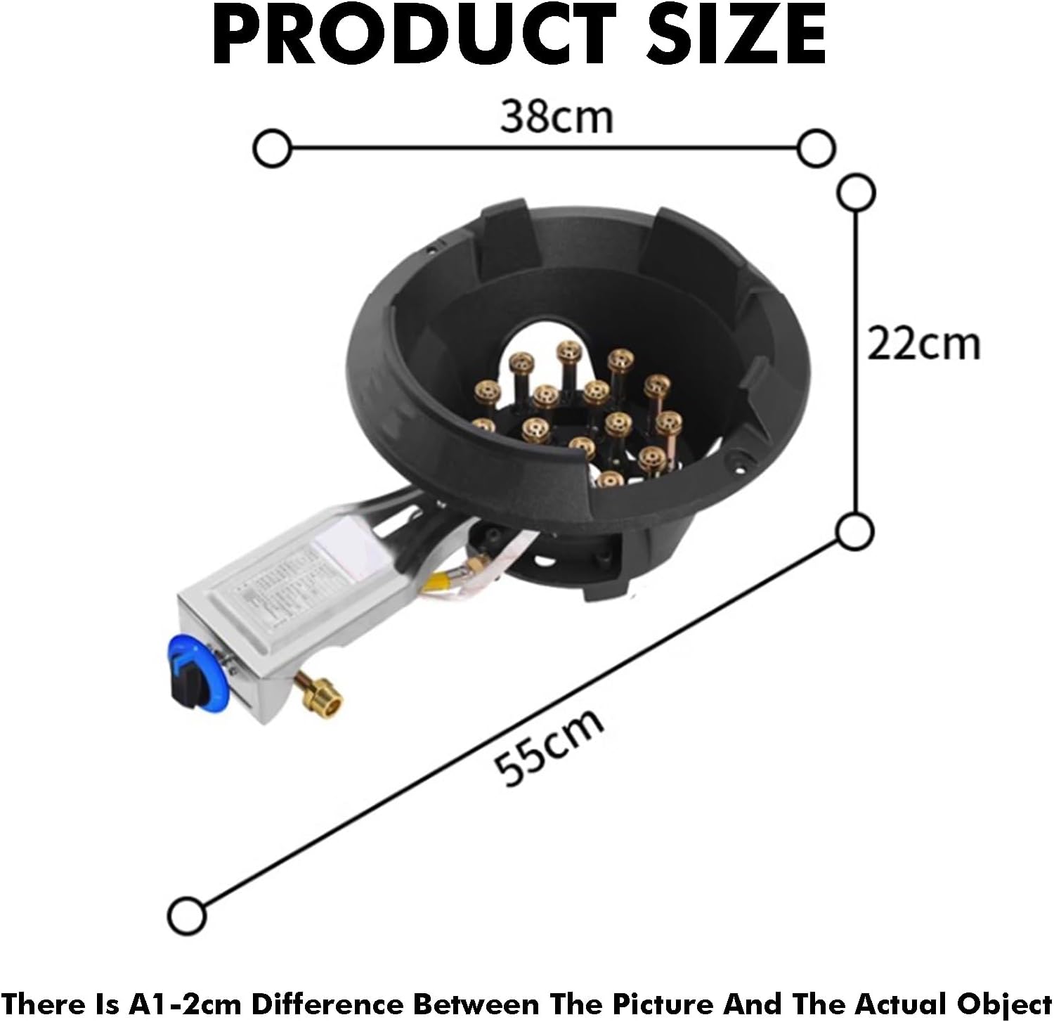 16kW Portable Cooktop,Single Burner Gas Stove,LPG/NG Hob with Flameout Protection,Cast Iron Pot Rack for Caravan and Camping(NG,16 burners)