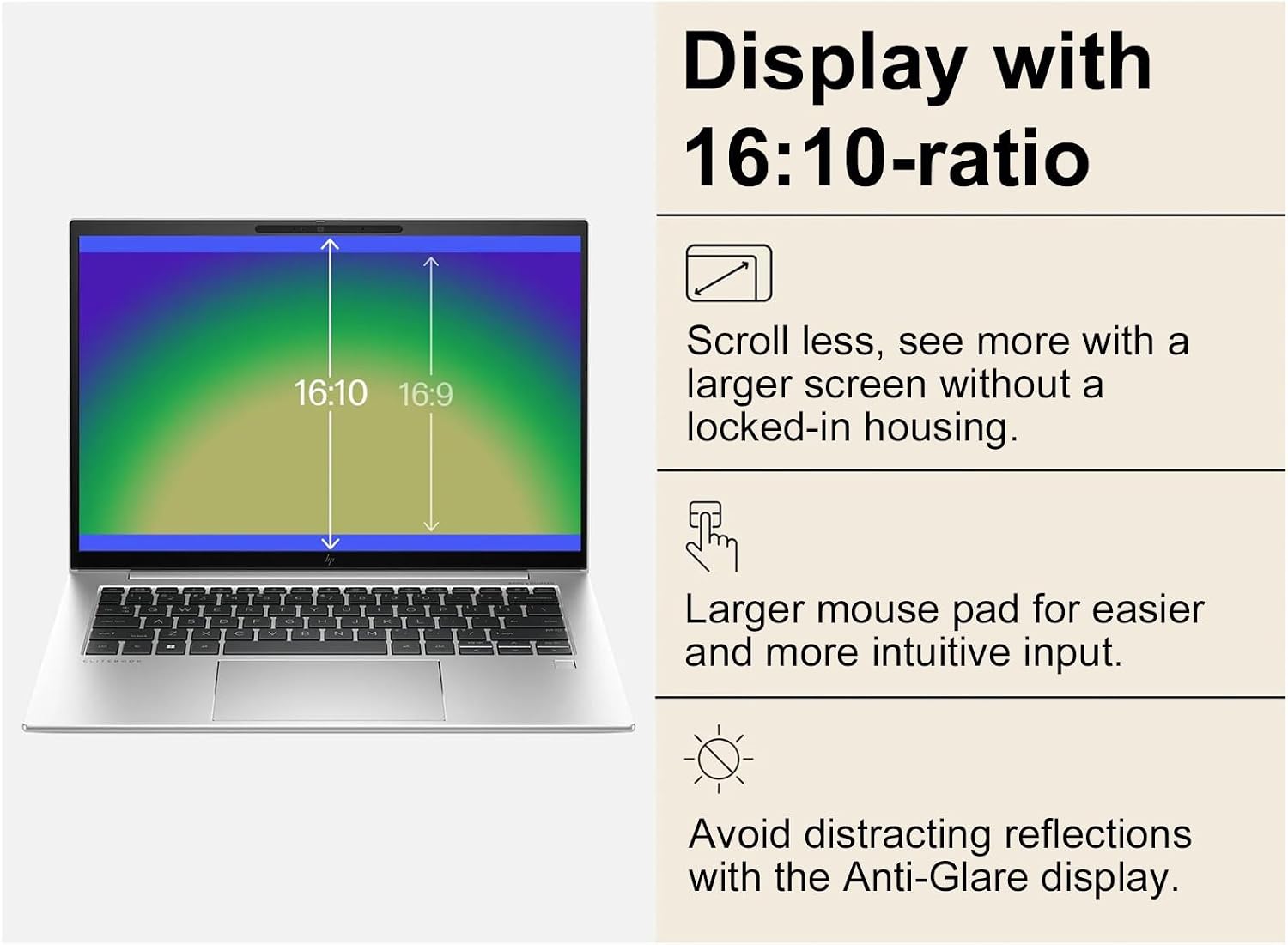 HP EliteBook 840 G10 Business Laptop (14' FHD+ Anti-Glare, Intel 10-Core i5-1335U (> i7-1255U), 16GB DDR5 RAM, 512GB SSD), 5MP Webcam, Backlit KB, Fingerprint, 2x Thunderbolt 4, Wi-Fi 6E, Win 11 Pro