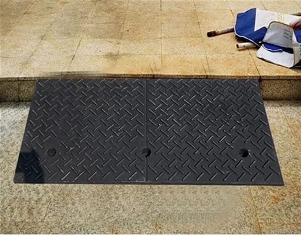 JIUYUEYA Threshold Ramp, Rubber Kerb Ramps,for Driveway, Sidewalk, Wheelchairs and Scooters, Threshold Ramp with Fixing Screws (Size : 15cm/6in)