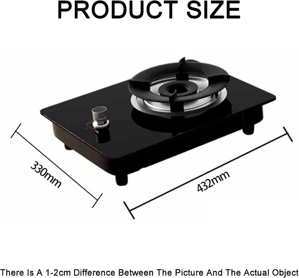 1 Burner Gas Stove,4.2KW Tempered Glass All-Copper Burner,NG/LPG Convertible Stove,Adjustable Fire Power with Flameout Protection,for Home Kitchen(NG)