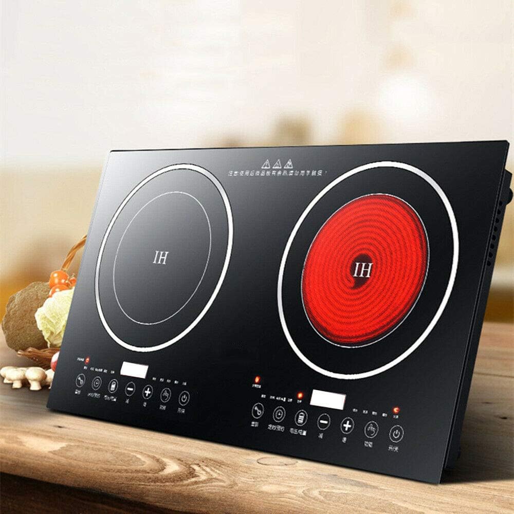 Electric Dual Induction Cooker Induction Cooker Cooktop Double Hot Plate Cooking Burner 1200W Portable Countertop Burner