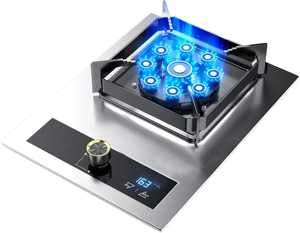 Propane Gas Stove,Desktop Propane Gas Stove,Tempered Glass Single Burner Propane Stove,Max 17742.4BTU Suitable for Apartments, Kitchens and More (Color : Silver, Size : LPG)