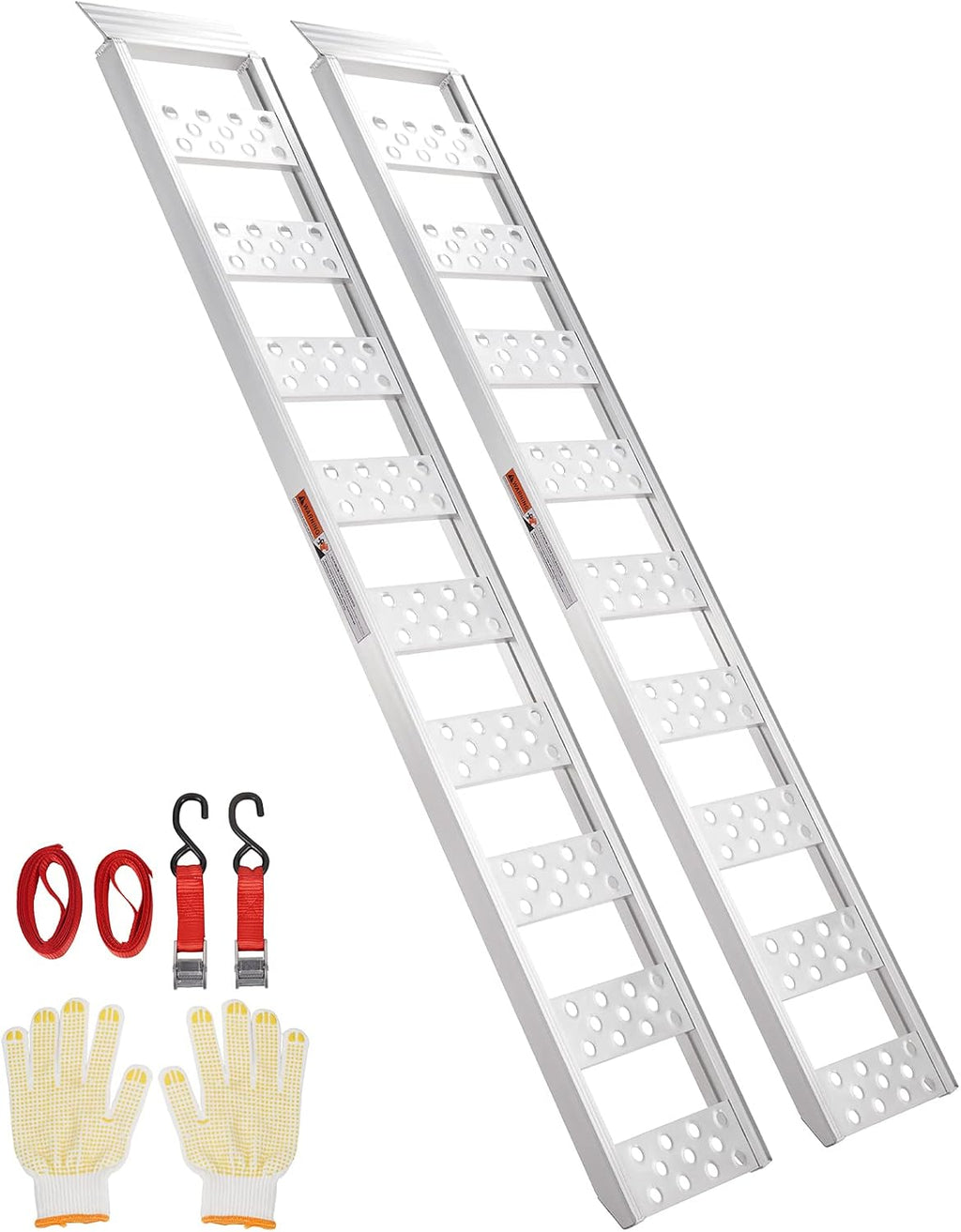 VEVOR Aluminum Ramps, 1250lbs, Straight Ramp with Treads and Load Straps, Portable Loading Ramp for Motorcycles, ATVs, Trucks, Lawn Mower, Dirt Bike, Garden Tractor, 78' L x 12' W, 2Pcs