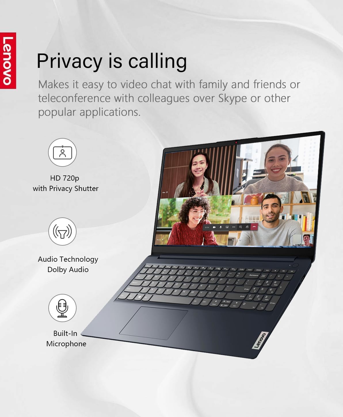 LENOVO Ideapad 1 Laptop, 15.6' FHD (1920x1080) Touch Display, with Free Lifetime Office 2021,Ryzen 5 7520U,8GB RAM,2TB SSD AMD Radeon Graphics, Type C, Windows 11 Pro, Abyss Blue