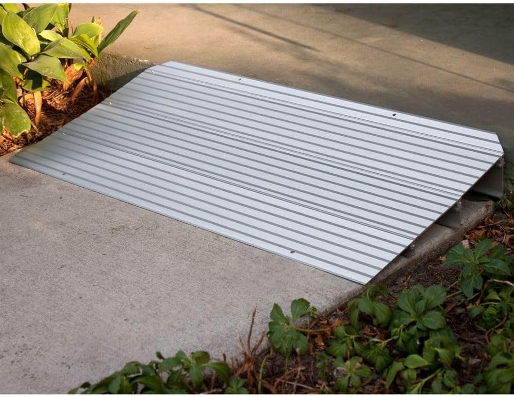 Silver Spring 6-1/4' High Aluminum Mobility Threshold Ramp for Wheelchairs, Scooters, and Power Chairs