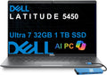 Dell Latitude 5450 5000 Business AI PC Laptop (14' FHD IPS, Intel 12-Core Ultra 7 155U (> i7-1355U), 32GB DDR5 RAM, 1TB SSD), Backlit KB, IR Webcam, 2X Thunderbolt 4, IST 7 in 1 Dock, Win 11 Pro