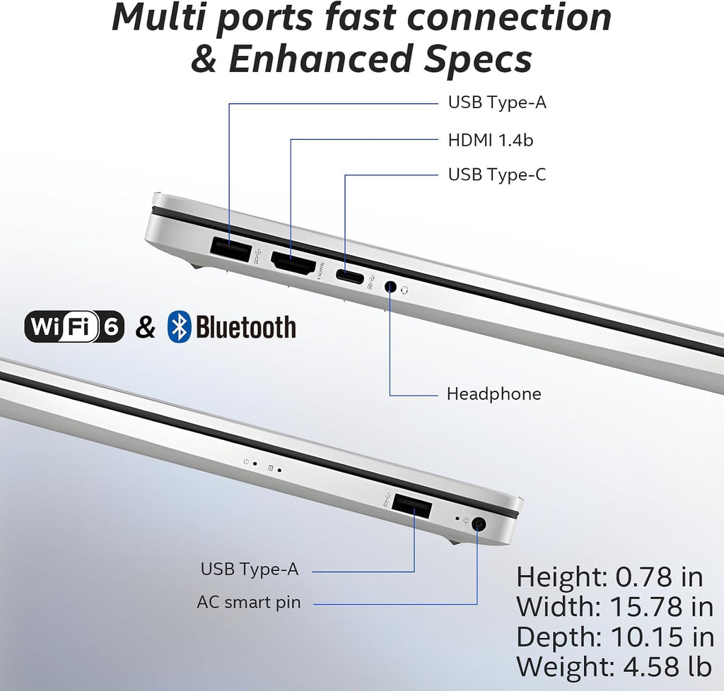 HP 17 inch laptops, AMD Ryzen 5 7430U(Beats i7-1165G7), 32GB RAM 1TB NVMe SSD Windows 11 Pro, 17.3' FHD IPS, Copilot AI, Numeric Keyboard, Type-c, Patented KB Kit