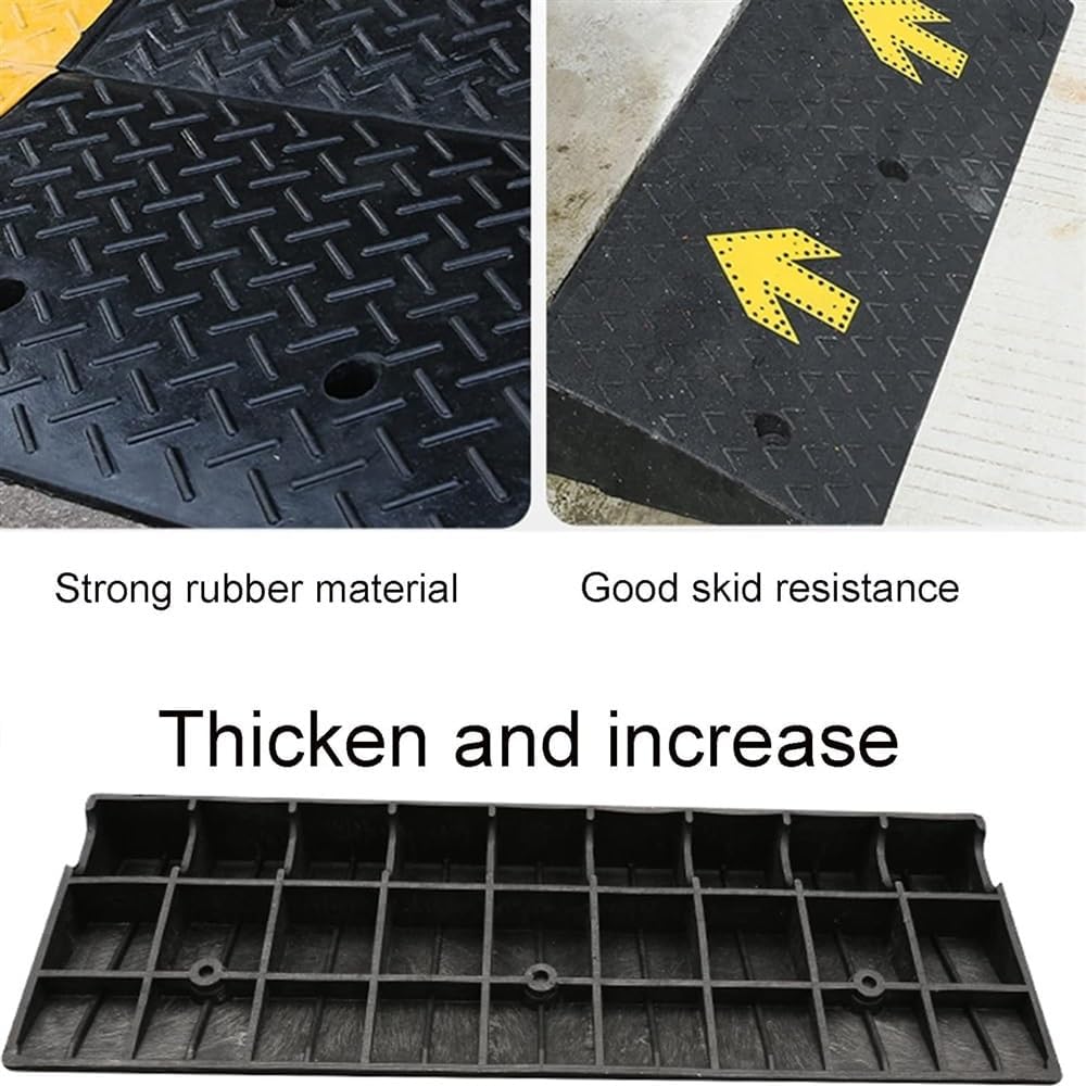 JIUYUEYA Car Driveway Rubber Curb Ramps, Recycled Rubber Power Threshold Ramp, for Sidewalk, Usable As Wheelchair Ramp,Threshold Ramp, Ramp Ramps (Size : 100 * 25 * 8cm(39.3 * 9.8 * 3in))