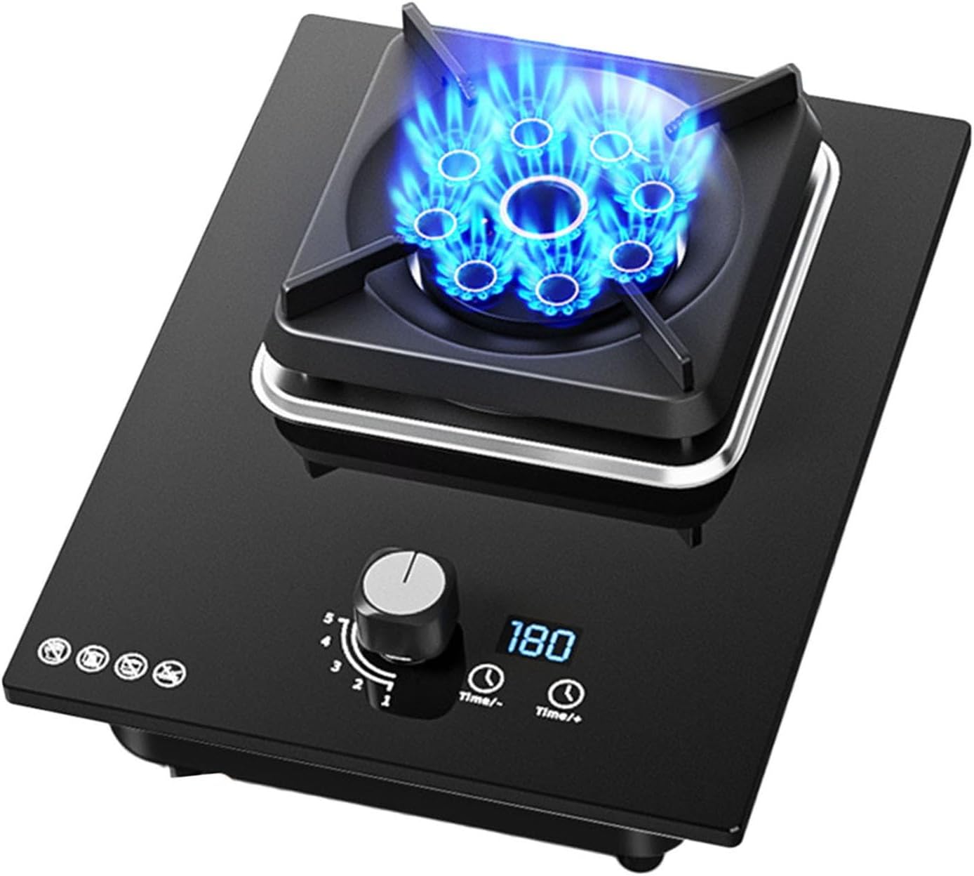 Gas Stove,NG/LPG Convertible,Turn Off the Flame Regularly,with Flameout Protection Tempered Glass Cooktop,Suitable for Apartments,1 Burner (Color : NG)
