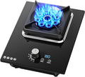 Gas Stove,NG/LPG Convertible,Turn Off the Flame Regularly,with Flameout Protection Tempered Glass Cooktop,Suitable for Apartments,1 Burner (Color : LPG)