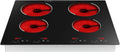 23.4Inch Electric Ceramic Cooktop, 4 Burners Built-in Electric Stove Top, 110V 3000W Cooktop with Timer, Senor Touch Control, 9 Heating Level & Child Safety Lock (2 * 900W + 2 * 600W)
