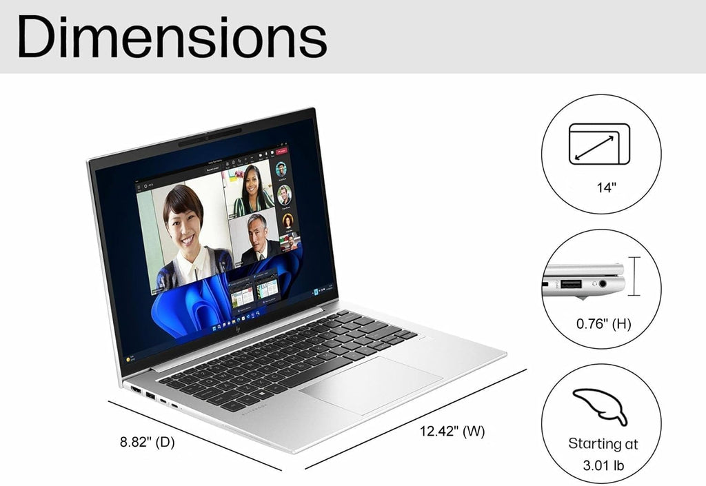 HP EliteBook 840 G10 Business Laptop (14' FHD+ Anti-Glare, Intel 10-Core i5-1335U (> i7-1255U), 16GB DDR5 RAM, 512GB SSD), 5MP Webcam, Backlit KB, Fingerprint, 2x Thunderbolt 4, Wi-Fi 6E, Win 11 Pro