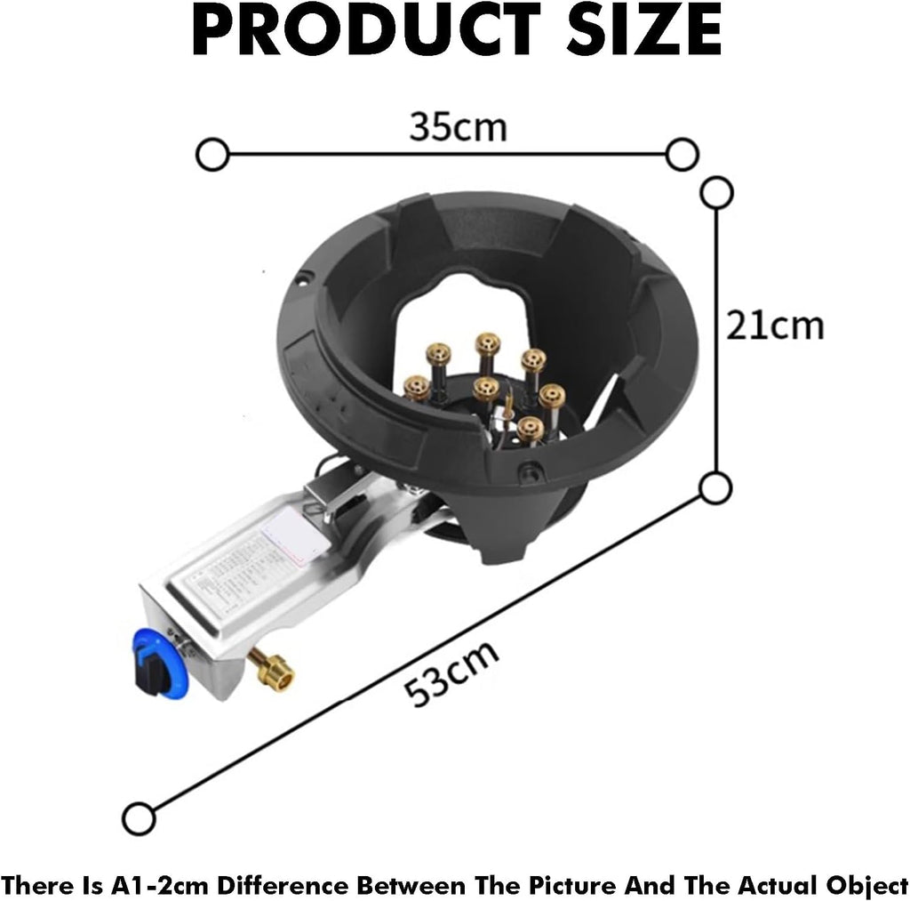 16kW Portable Cooktop,Single Burner Gas Stove,LPG/NG Hob with Flameout Protection,Cast Iron Pot Rack for Caravan and Camping(LPG,9 Burners)