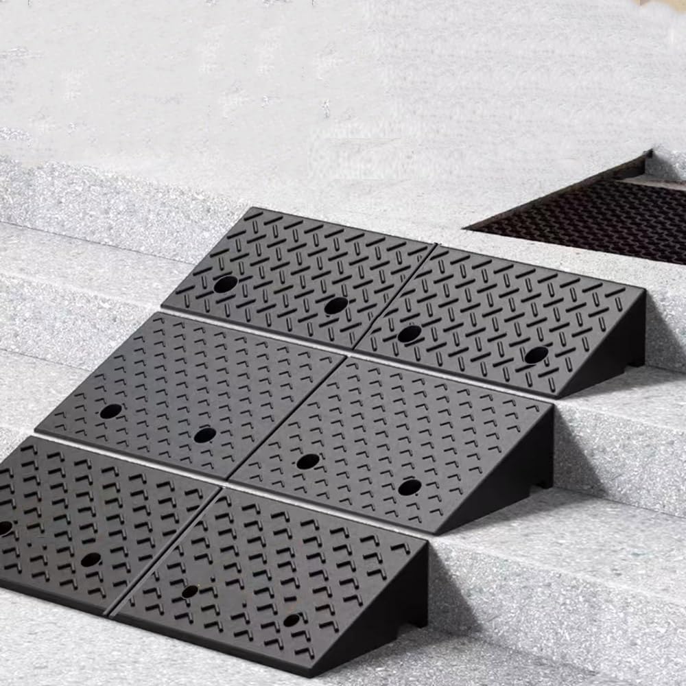 Curb ramp,Driveway ramp, 2' 8' Rise Non-Slip Wheelchair Threshold Ramp Heavy Duty Driveway Ramps for Doorway Sidewalk Garage(H 15 CM/6')