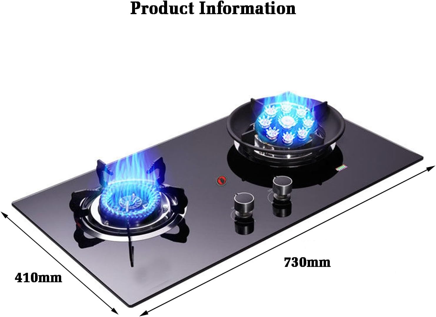Propane Stove,2 Burners Portable Propane Stove,tempered Glass Gas Cooktop,Maximum 17742.4BTU Great for Food Trucks and Family Restaurants (Color : LPG, Size : Style 2)