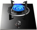 Gas Stove,Single Burner,Kitchen Counter Top Stove 4.5KW Gas,Gas/LP Gas Conversion Stove,Tempered Glass Cast Iron Pot Rack,with Flameout Protection,for Home Kitchen(LPG)