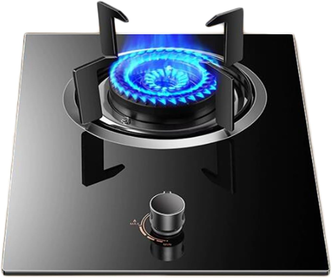 Gas Stove,Single Burner,Kitchen Counter Top Stove 4.5KW Gas,Gas/LP Gas Conversion Stove,Tempered Glass Cast Iron Pot Rack,with Flameout Protection,for Home Kitchen(LPG)
