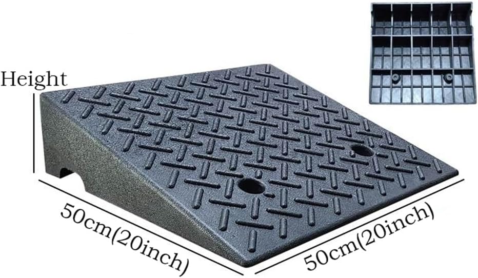 Rubber Driveway Curb Ramp, Heavy Duty Shed & Threshold Ramp, Slope Ramp for Vehicles Cars Bike Scooter Wheelchairs Pet Mobility (Size : Height 18cm (7inch))