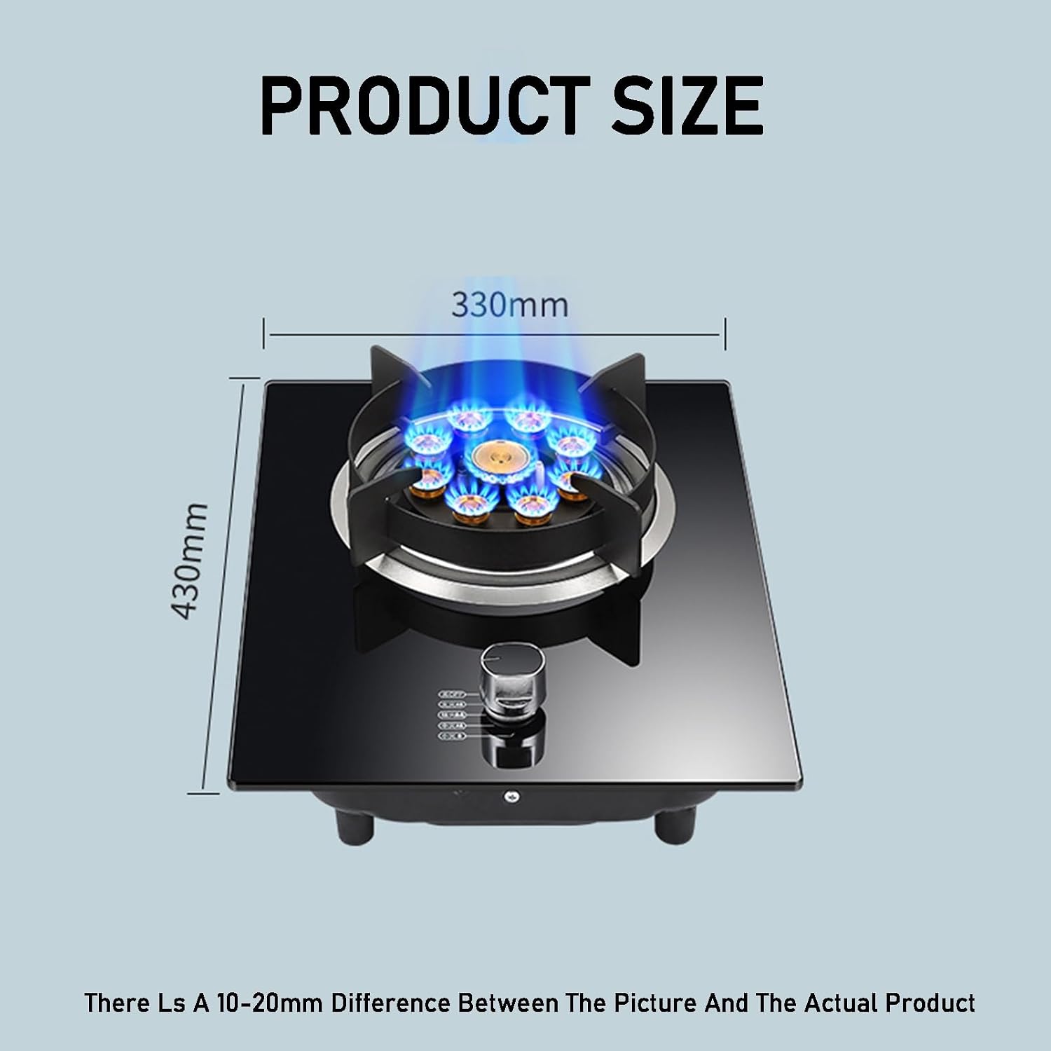 Portable Single Burner Gas Stove,Indoor Gas Stove LPG/NG Tempered Glass Panel Wok,Suitable for RV Home Camping Garden(LPG)
