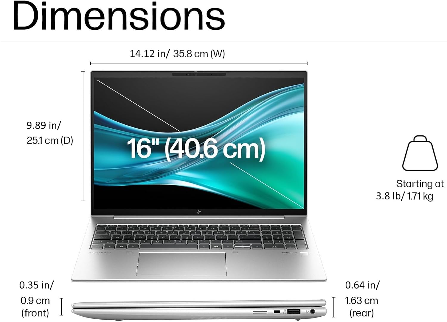 HP EliteBook 860 G11 16' FHD+ Business Laptop Computer, Intel Ultra 7 155U (Beat i7-1355U), 16GB DDR5 RAM, 512GB PCIe SSD, WiFi 6E, BT 5.3, Backlit Keyboard, Fingerprint Reader, Windows 11 Pro, AZ-XUT