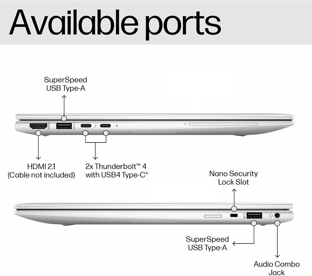 HP EliteBook 840 G10 Business Laptop (14' FHD+ Anti-Glare, Intel 10-Core i5-1335U (> i7-1255U), 32GB DDR5 RAM, 1TB SSD), 5MP Webcam, Backlit KB, Fingerprint, 2x Thunderbolt 4, Wi-Fi 6E, Win 11 Pro