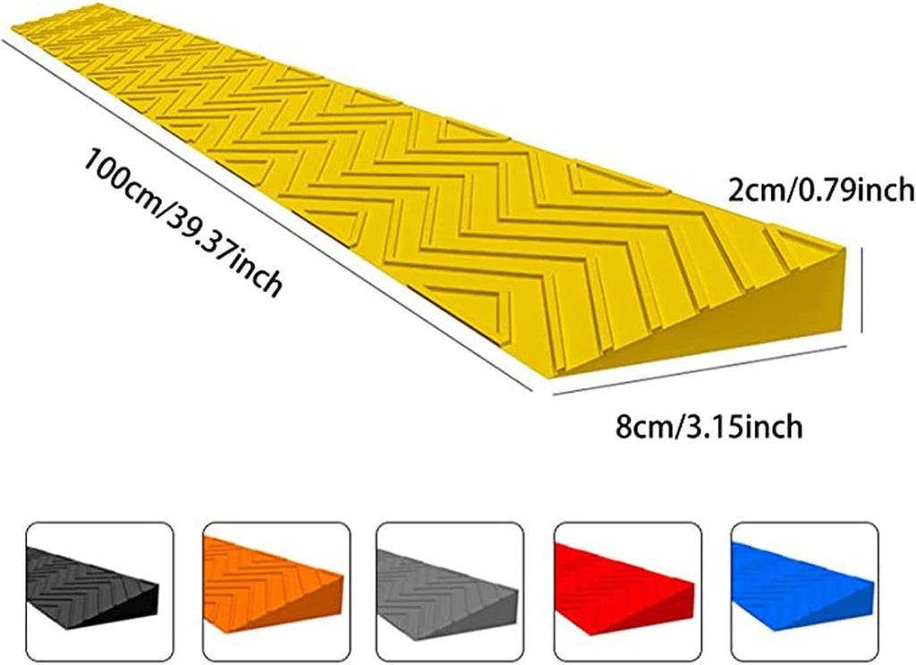 2 Inch Heavy Duty Rubber Threshold Ramp for Doorways - Portable Non-Slip Indoor/Outdoor Wheelchair Access Ramp(Yellow,100 * 8 * 2CM)