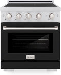 ZLINE 30 in. 4.2 cu. ft. Paramount Induction Range with 4 Element Cooktop and Electric Convection Oven in Satin Stainless Steel with Black Matte Door (SINRS-BLM-30)