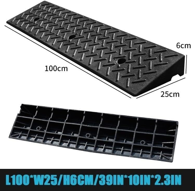 Rubber Ramps Rubber Threshold ramp, Portable Kerb, Non-Slip Transition(100 * 25 * 6cm/39 * 10 * 2.3in)