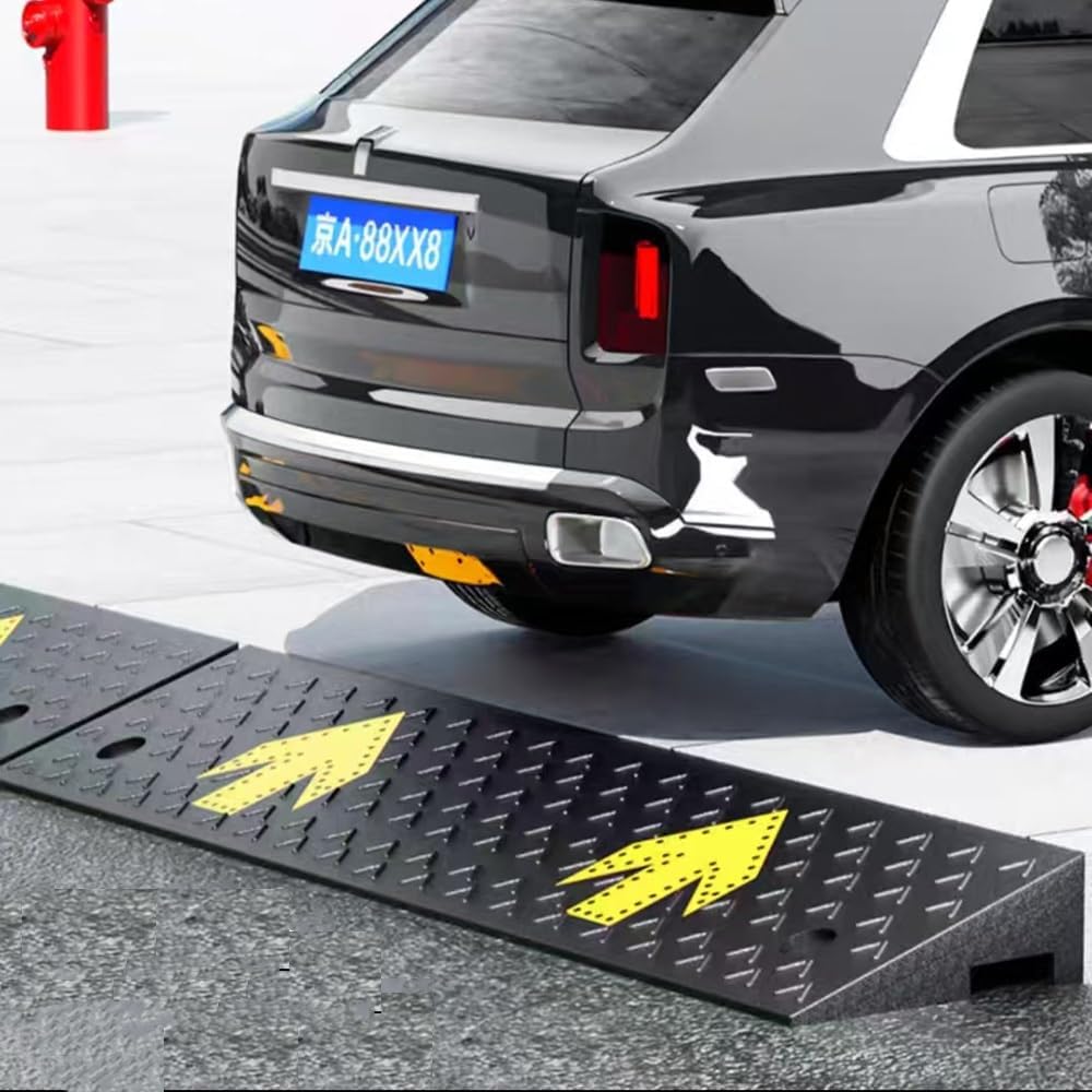 Curb ramp,Driveway ramp, Portable Wheelchair Threshold Ramp Handicap Ramps for Sidewalk Dock Warehouse 4' 5' 7' Rise(H15CM/5.9')